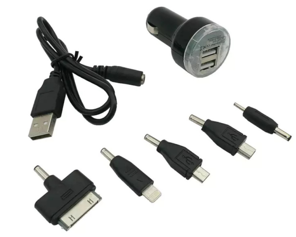 Зарядно за кола 7 в 1 с 2 изхода USB 1A+2.1A