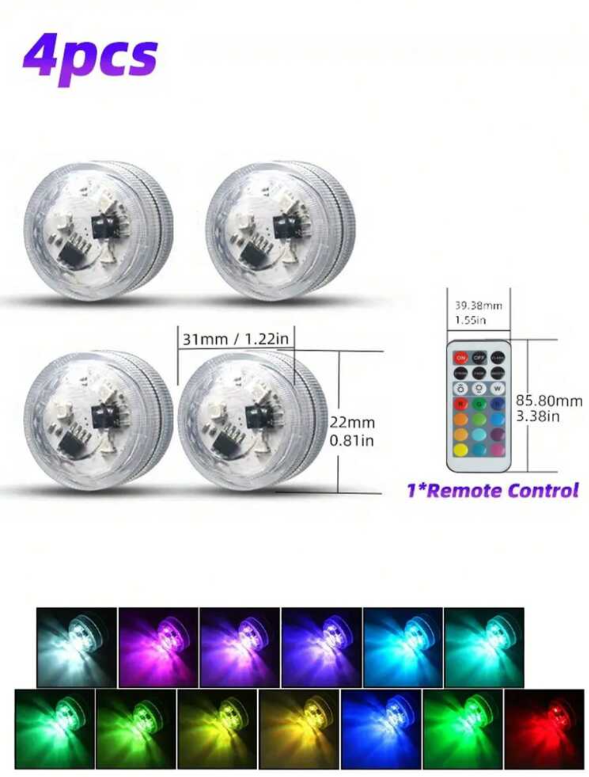 4 броя мини безжични LED светлини!