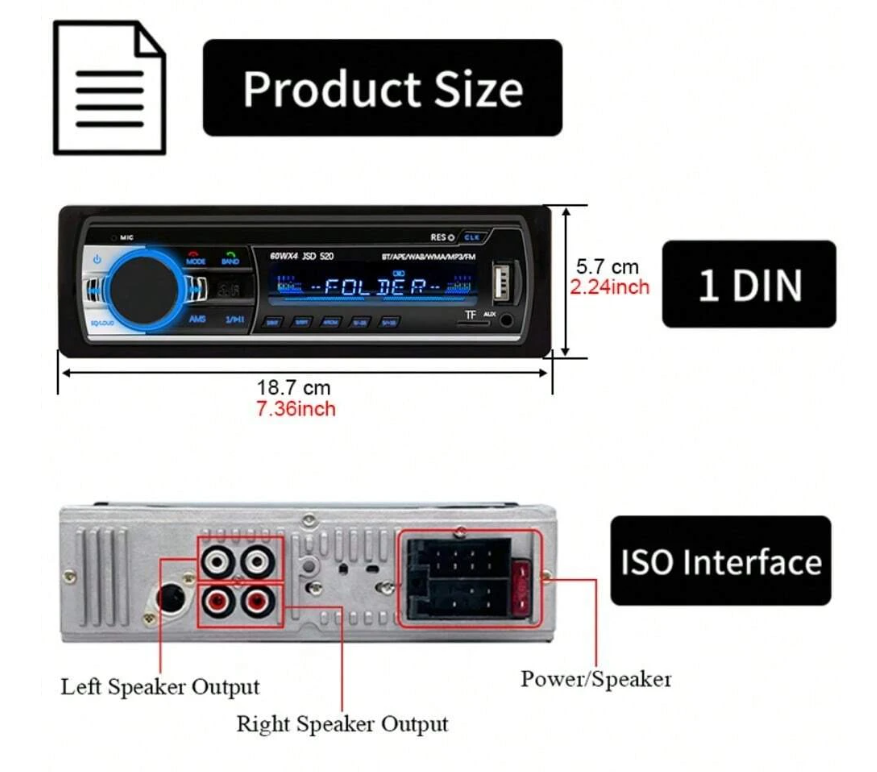 MP3 плейър 12V с Bluetooth