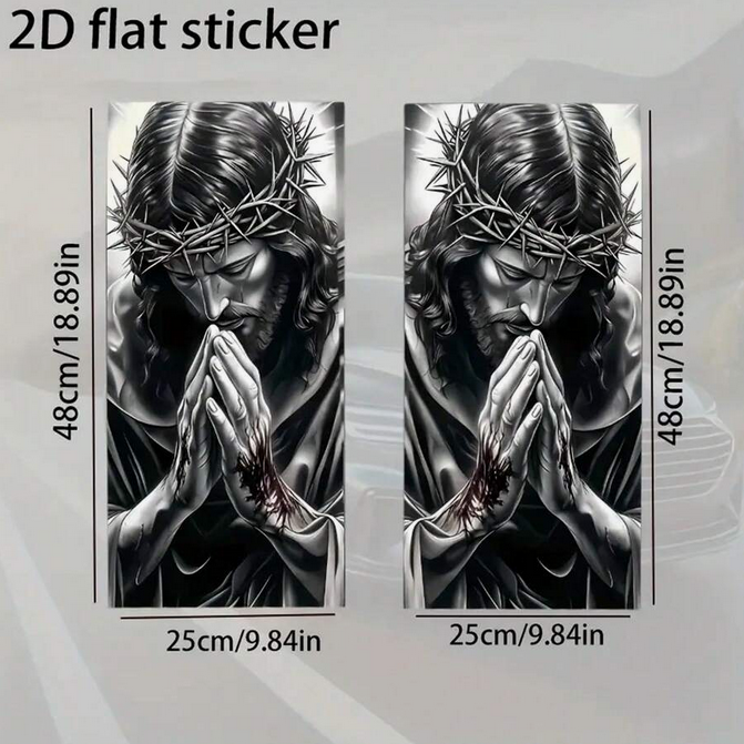 2бр. Винилови стикери за страничните колони "Jesus"