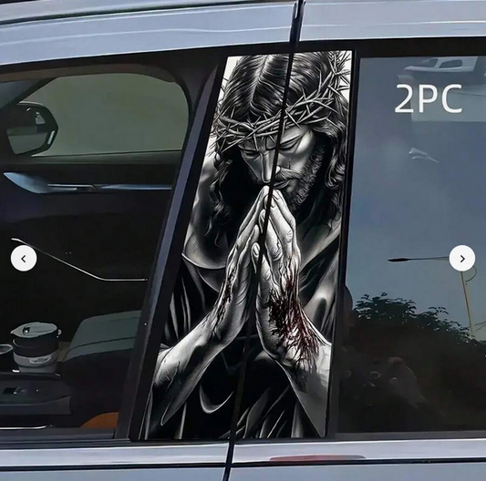 2бр. Винилови стикери за страничните колони "Jesus"